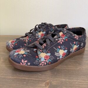 Chaco Women's 7.5 Floral Ionia Canvas Lace Up Comfort Sneakers‎ Shoes